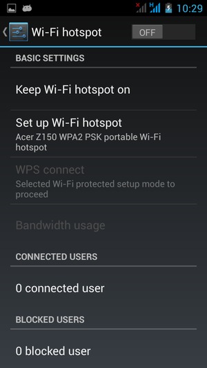 Select Set up Wi-Fi hotspot