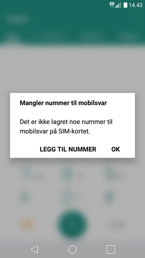 Hvis personsvar ikke er innstilt, velg LEGG TIL NUMMER