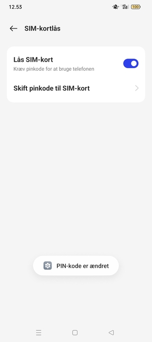 Din PIN-kode er nu ændret