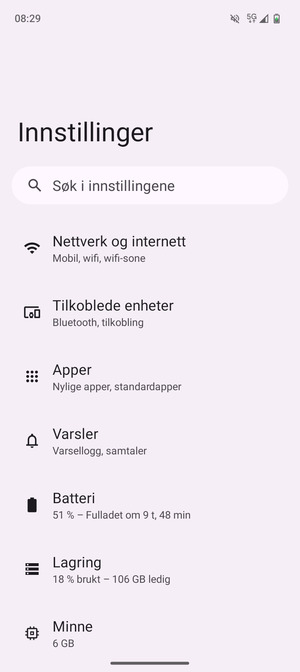 Velg Nettverk og internett