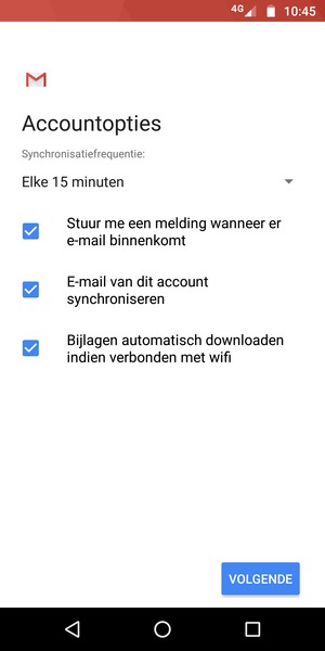 Selecteer VOLGENDE