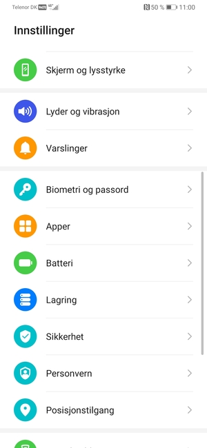 Bla til og velg Batteri