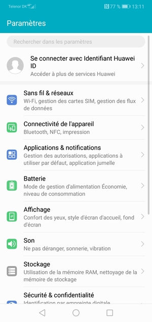 Sélectionnez Sans fil & réseaux