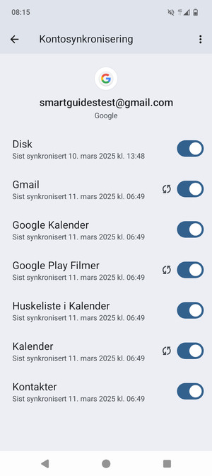 Forsikre deg om at Kontakter er valgt