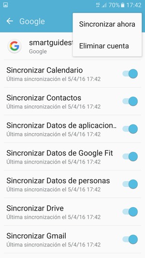 Seleccione Sincronizar ahora