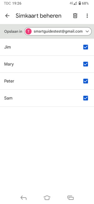 Selecteer de Menu-knop