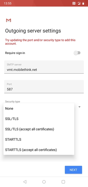 Select None and  NEXT