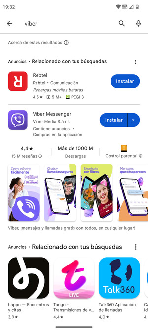 Seleccione la aplicación