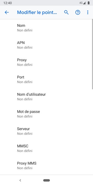 Saisissez les informations MMS