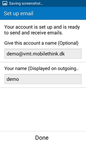 Give your account a name and enter your name. Select Done