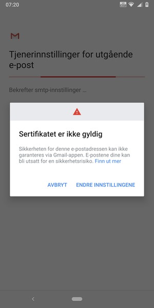 Velg ENDRE INNSTILLINGENE