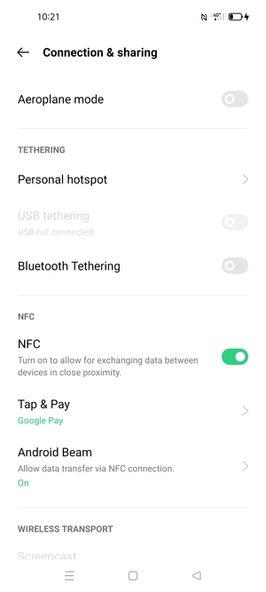 Select Personal hotspot