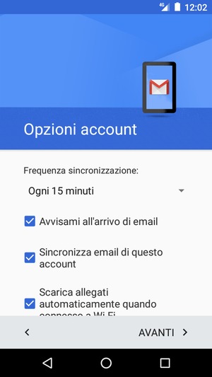 Seleziona AVANTI