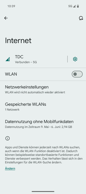 Schalten Sie WLAN ein