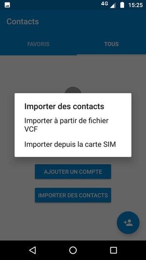 Sélectionnez Importer depuis la carte SIM