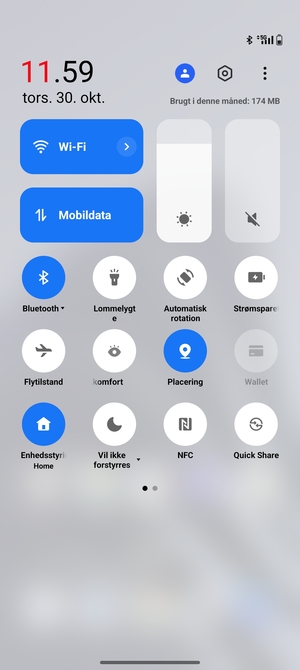 Slå Wi-Fi og Bluetooth fra