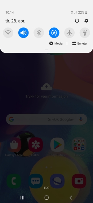 Dra ned toppmenyen igjen