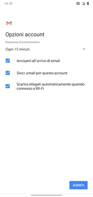 Seleziona AVANTI