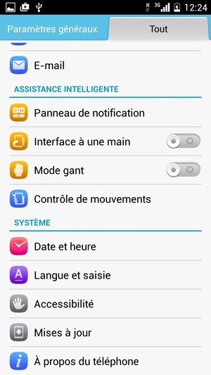 Faites défiler et sélectionnez À propos du téléphone