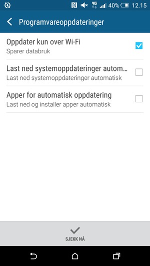 Velg SJEKK NÅ