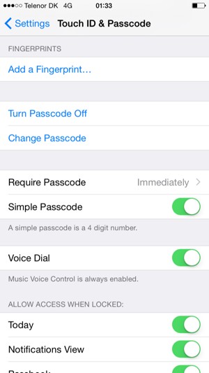 Select Change Passcode