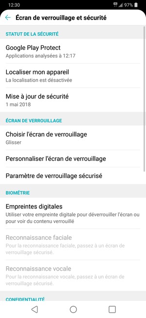 Sélectionnez Choisir l'écran de verrouillage
