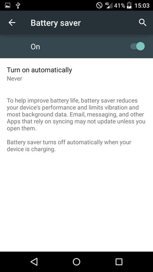Turn on Battery saver