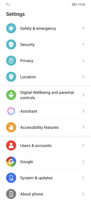 Scroll to and select System & updates