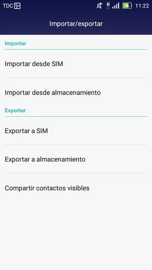Seleccione Importar desde SIM
