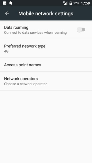 Select Access point names