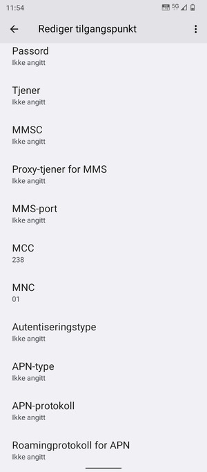 Bla ned og skriv inn MMS-informasjon
