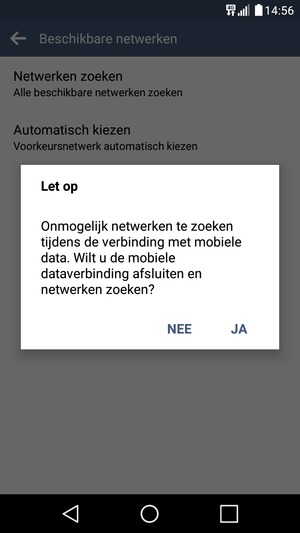 Selecteer JA