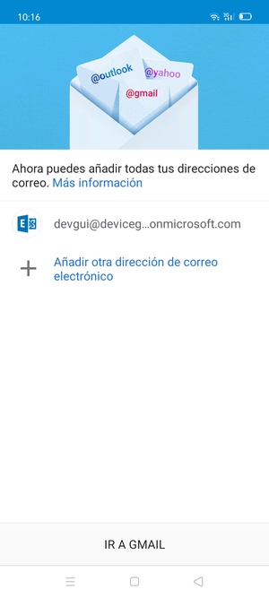 Seleccione IR A GMAIL