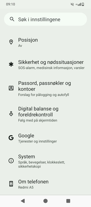 Bla til og velg System