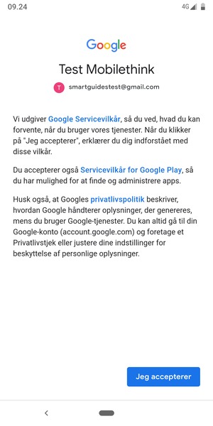 Vælg Jeg accepterer