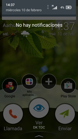 Deslice hacia abajo el menú superior