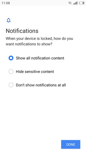 Select your preferred option and select DONE