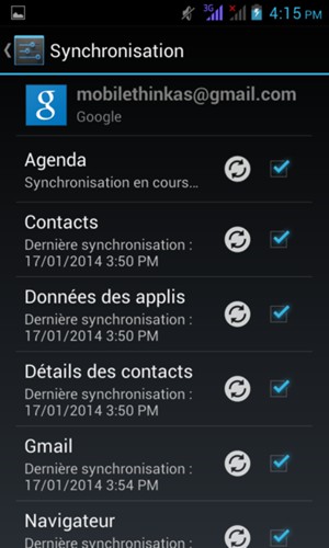 Vos informations seront synchronisées