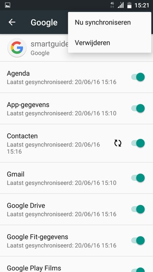 Selecteer Nu synchroniseren