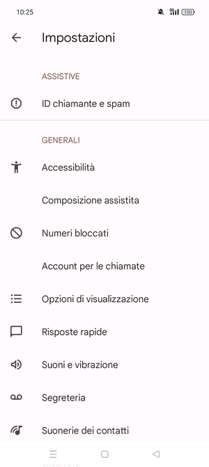 Scorri e seleziona Segreteria