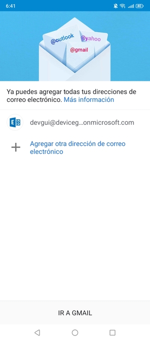Seleccione IR A GMAIL
