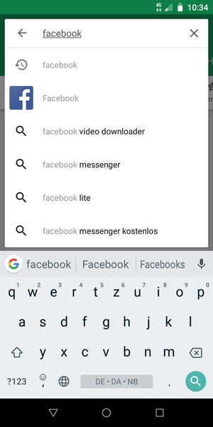 Geben Sie den Namen der App ein und wählen Sie Suchen