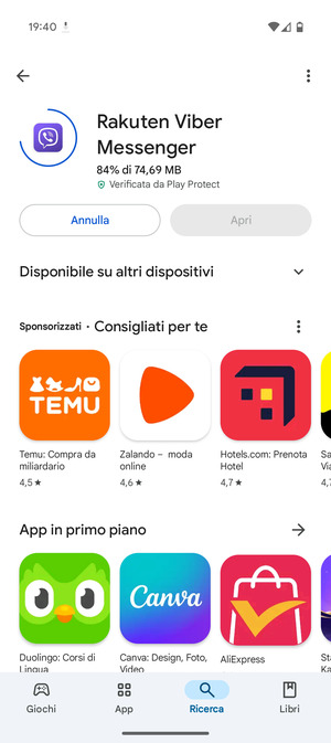 Attendi il completamento del processo di installazione