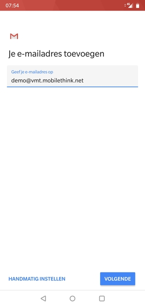 Voer uw e-mailadres in en selecteer VOLGENDE