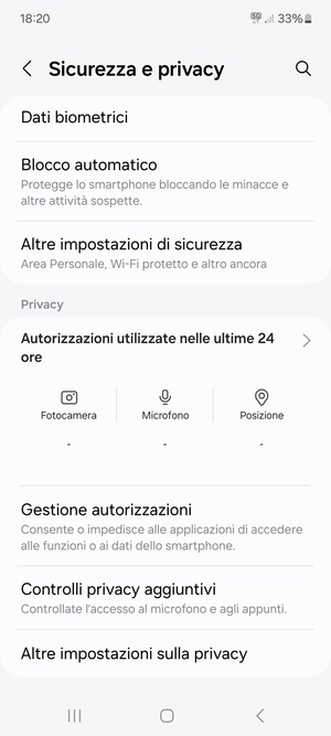 Scorri e seleziona Altre impostazioni di sicurezza