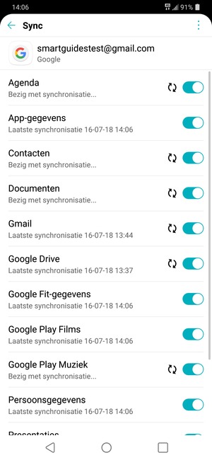 Uw gegevens worden gesynchroniseerd