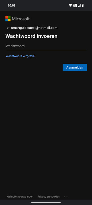 Voer uw wachtwoord in en selecteer Aanmelden