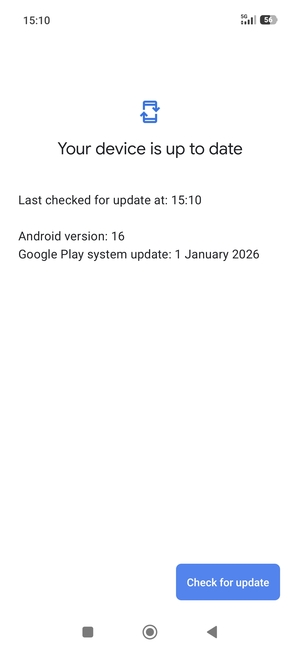 If your phone is up to date, you will see the following screen