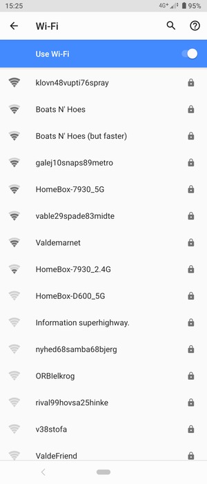 Select the wireless network you want to connect to