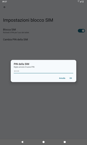 Conferma il nuovo PIN della SIM e seleziona OK